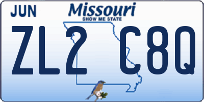 MO license plate ZL2C8Q
