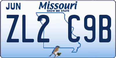 MO license plate ZL2C9B