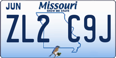 MO license plate ZL2C9J