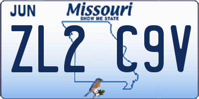MO license plate ZL2C9V