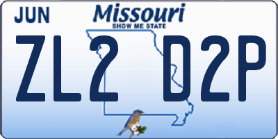 MO license plate ZL2D2P