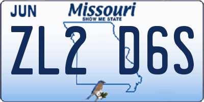MO license plate ZL2D6S