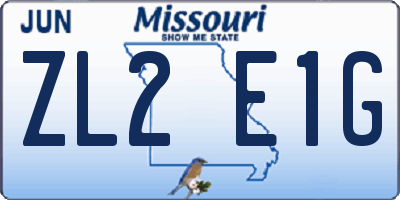 MO license plate ZL2E1G