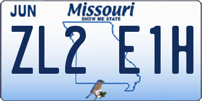 MO license plate ZL2E1H
