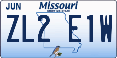 MO license plate ZL2E1W