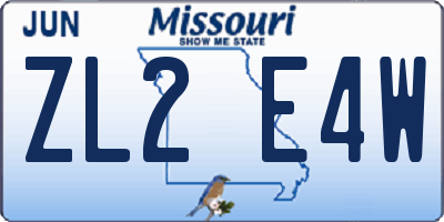 MO license plate ZL2E4W