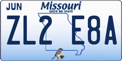 MO license plate ZL2E8A