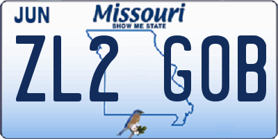 MO license plate ZL2G0B