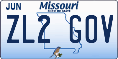 MO license plate ZL2G0V
