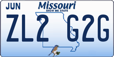 MO license plate ZL2G2G