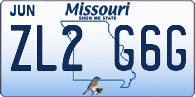 MO license plate ZL2G6G