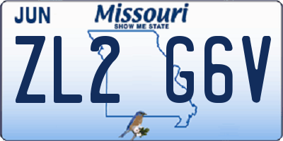 MO license plate ZL2G6V