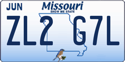 MO license plate ZL2G7L