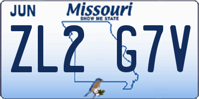 MO license plate ZL2G7V