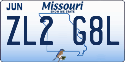 MO license plate ZL2G8L