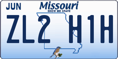 MO license plate ZL2H1H