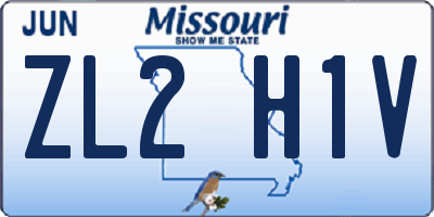 MO license plate ZL2H1V