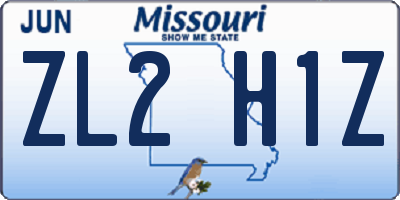 MO license plate ZL2H1Z