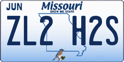 MO license plate ZL2H2S