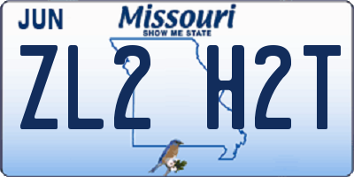 MO license plate ZL2H2T