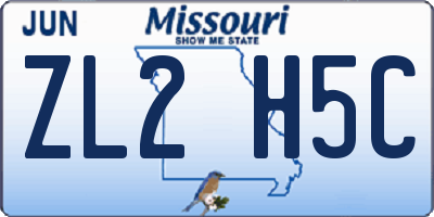 MO license plate ZL2H5C