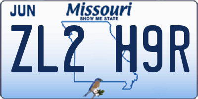 MO license plate ZL2H9R