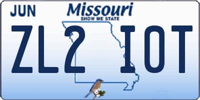 MO license plate ZL2I0T
