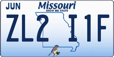 MO license plate ZL2I1F