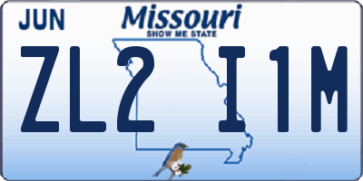 MO license plate ZL2I1M