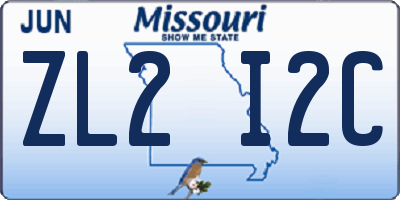 MO license plate ZL2I2C