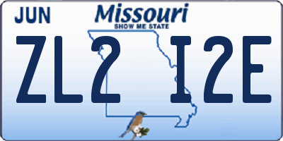 MO license plate ZL2I2E