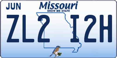 MO license plate ZL2I2H
