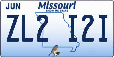MO license plate ZL2I2I