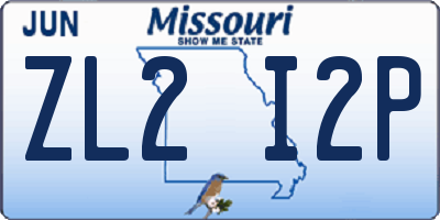 MO license plate ZL2I2P