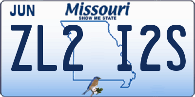 MO license plate ZL2I2S
