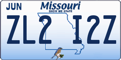 MO license plate ZL2I2Z