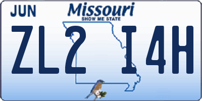 MO license plate ZL2I4H