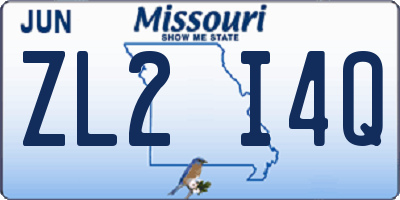 MO license plate ZL2I4Q