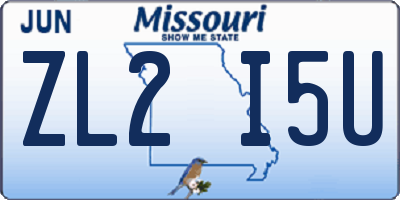MO license plate ZL2I5U