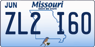 MO license plate ZL2I6O