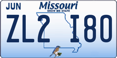MO license plate ZL2I8O