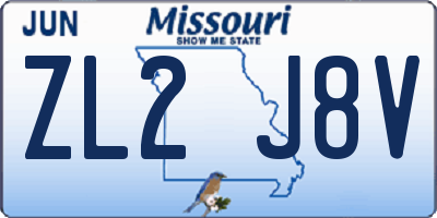 MO license plate ZL2J8V