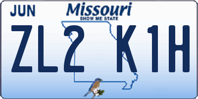 MO license plate ZL2K1H
