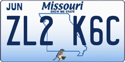 MO license plate ZL2K6C