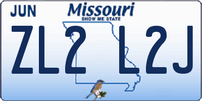 MO license plate ZL2L2J