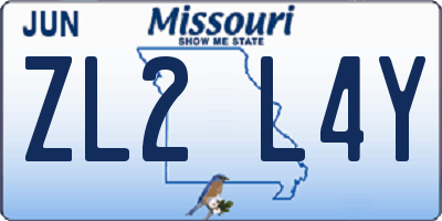 MO license plate ZL2L4Y