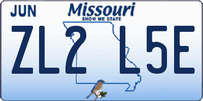 MO license plate ZL2L5E