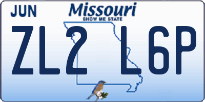 MO license plate ZL2L6P