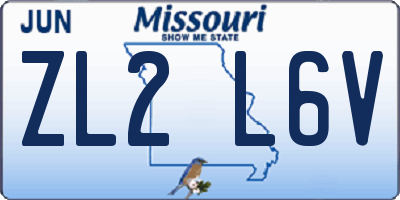 MO license plate ZL2L6V