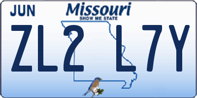 MO license plate ZL2L7Y